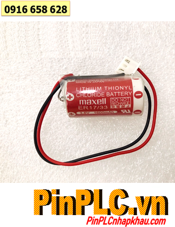 Maxell ER17/33 (Zắc PH2.54-3P), Pin nuôi nguồn PLC Maxell ER17/33 lithium 3.6v 1600mAh, Xuất xứ NHẬT 